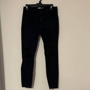 Old Navy Black Skinny Jeans with Knee Rips